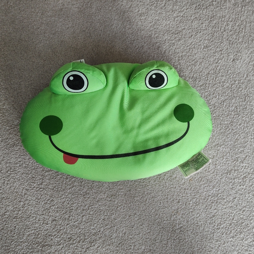 Microbead Stuffed Plush Frog - Measures 15 Inches Wide By 10 Inches Tall